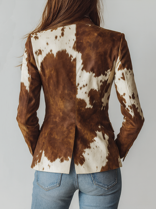 AGATHE | VINTAGE COW-PRINT ECO BLAZER FOR WOMEN