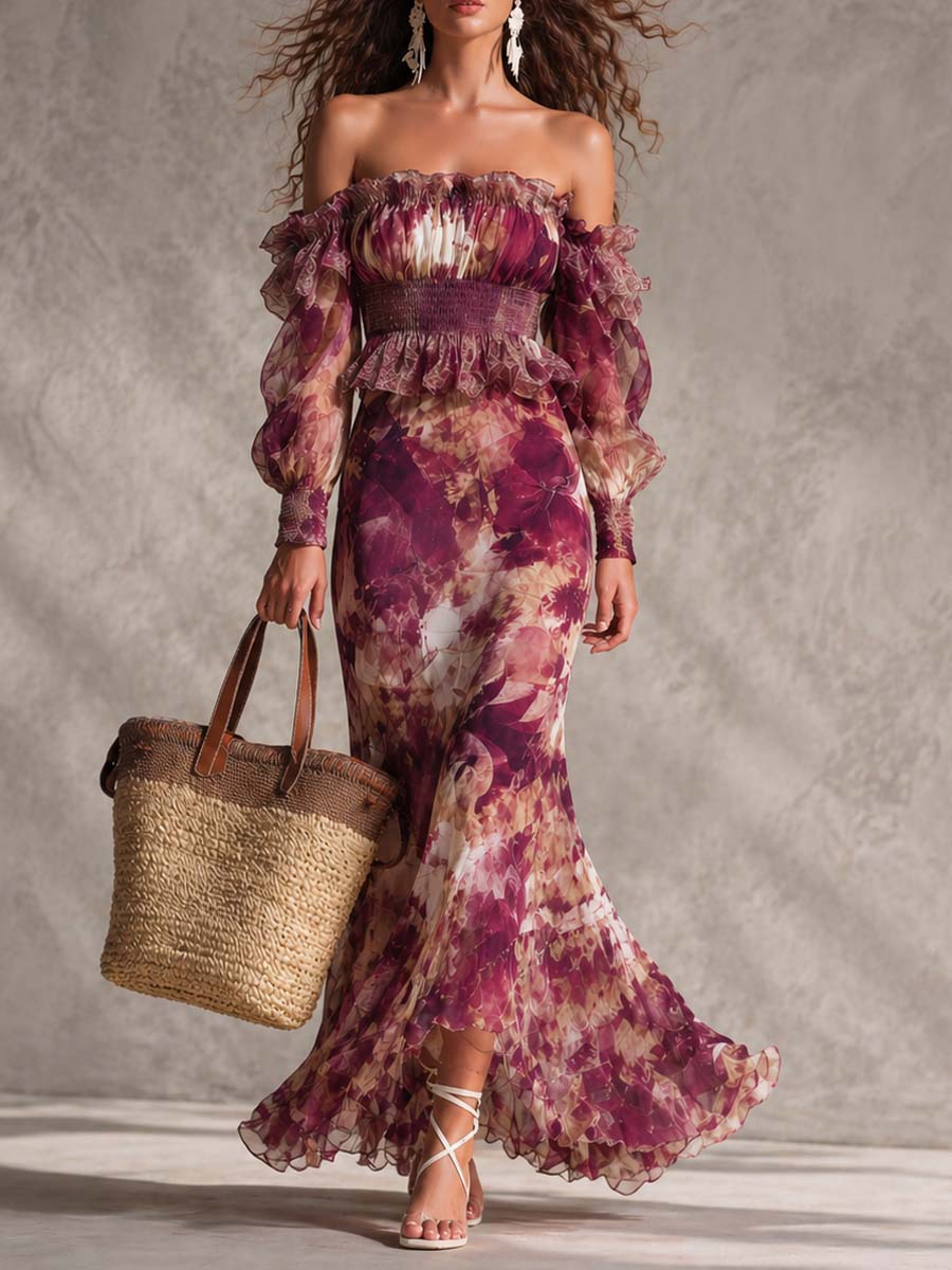 ROSE | PINK FLORAL MAXI DRESS FOR WOMEN