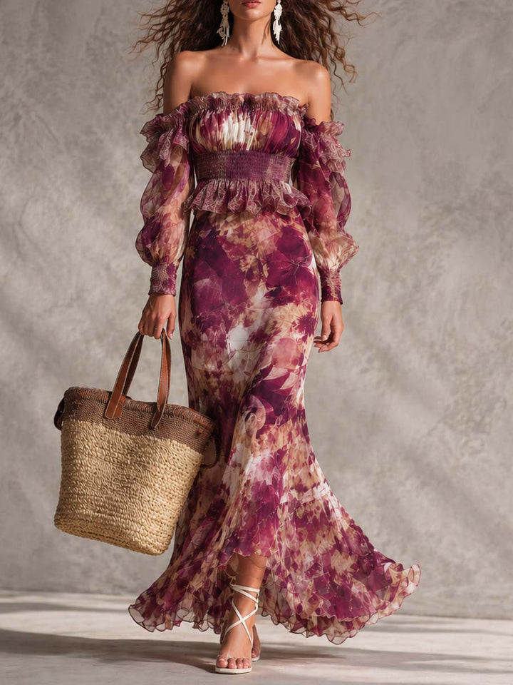 ROSE | PINK FLORAL MAXI DRESS FOR WOMEN