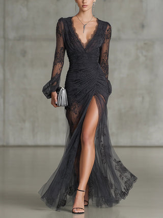 DARK | LONG SLEEVE MAXI DRESS FOR WOMEN
