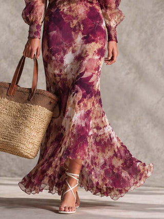 ROSE | PINK FLORAL MAXI DRESS FOR WOMEN