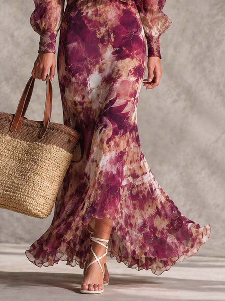 ROSE | PINK FLORAL MAXI DRESS FOR WOMEN
