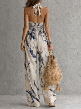 HALTER | NECK INK WASH JUMPSUIT FOR WOMEN