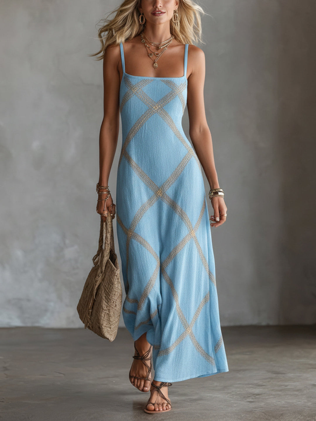 RENEE | GEOMETRIC PRINT MAXI DRESS FOR WOMEN
