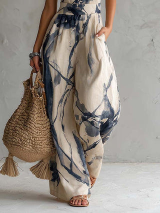 HALTER | NECK INK WASH JUMPSUIT FOR WOMEN