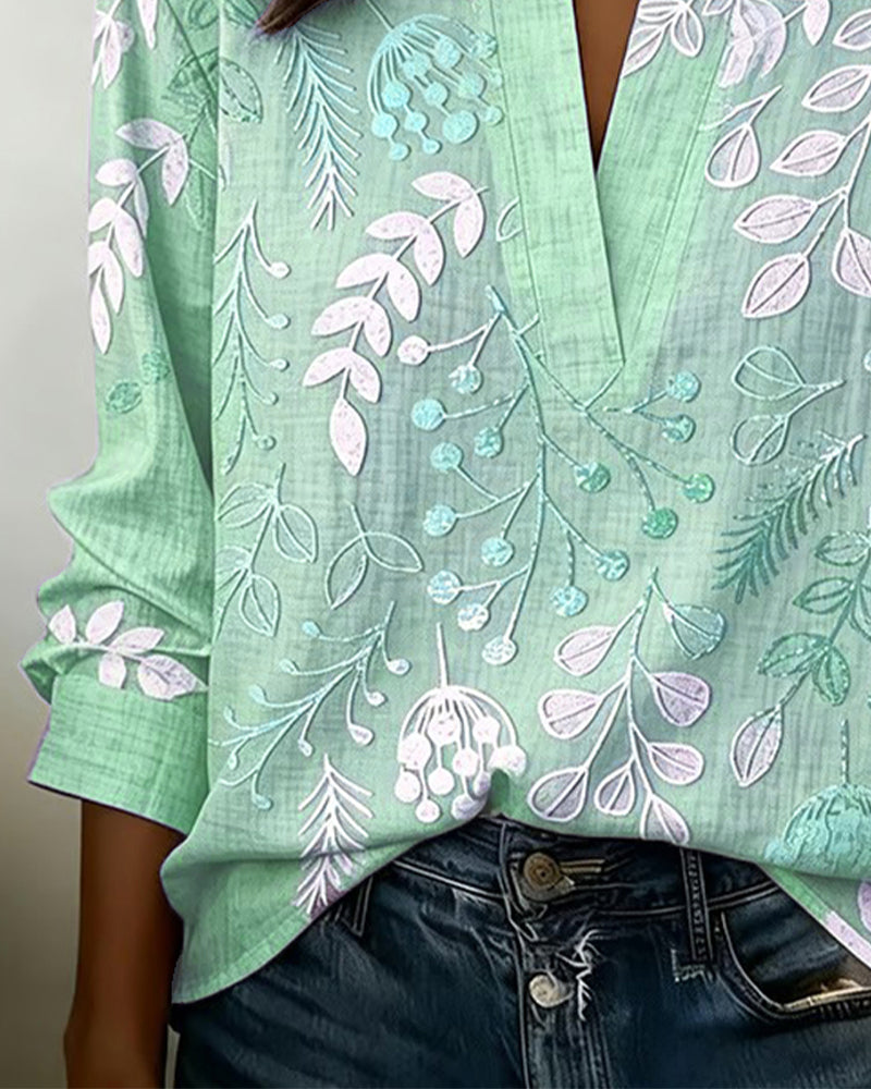 EDITH | BOTANICAL PRINT BLOUSE FOR WOMEN