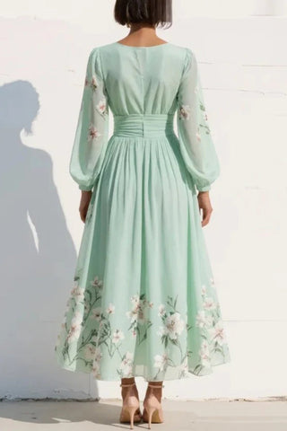 ELODIE | FLORAL V-NECK MAXI DRESS FOR WOMEN