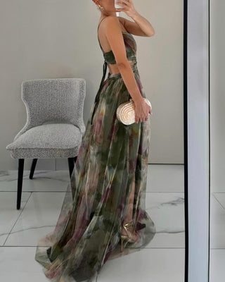CAMILLA | WATERCOLOR CHIFFON MAXI DRESS FOR WOMEN