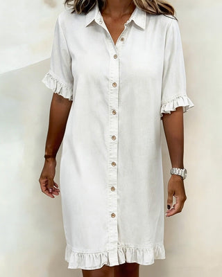 NANNA | RUFFLE SLEEVE DENIM DRESS FOR WOMEN