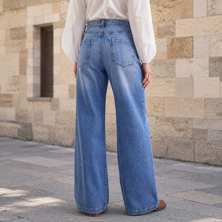 LUVENZA | VINTAGE WIDE-LEG FLARE JEANS FOR WOMEN
