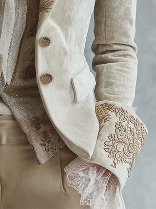 CONSTANCE | IVORY EMBROIDERED BLAZER FOR WOMEN