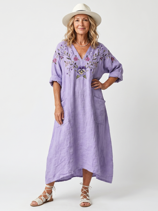TAVI | FLORAL OVERSIZED MIDI DRESS FOR WOMEN