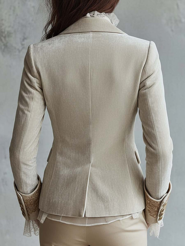 CONSTANCE | IVORY EMBROIDERED BLAZER FOR WOMEN