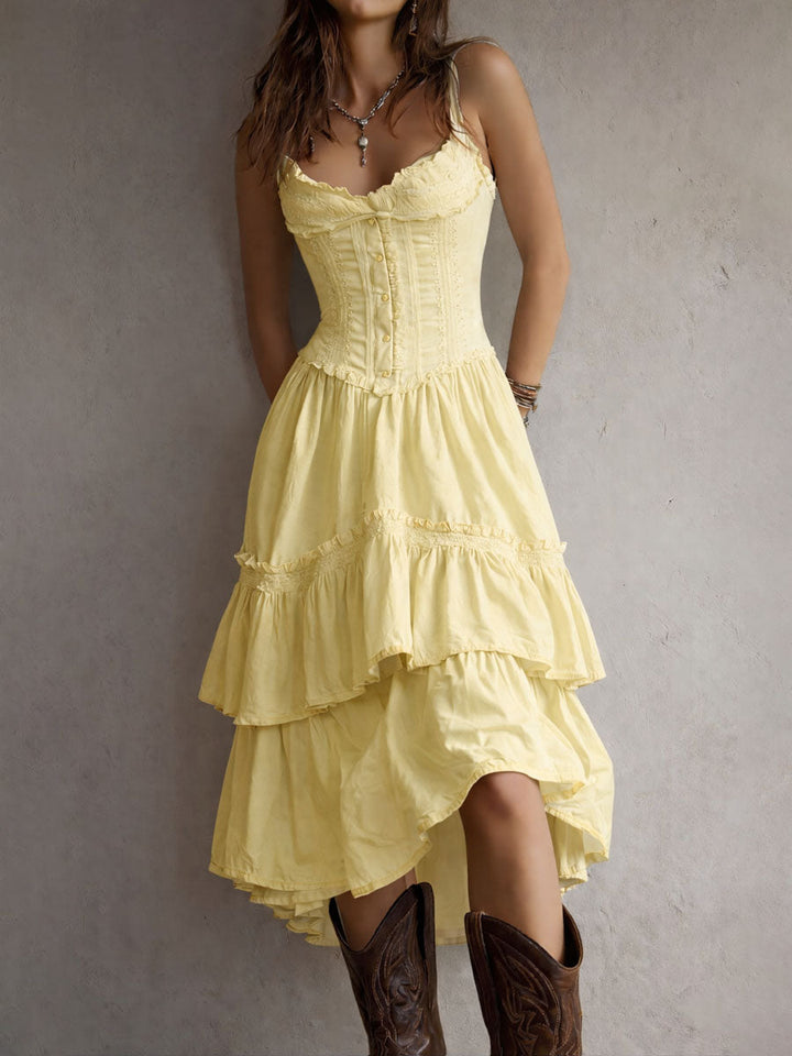 RETRO | BOHO TIERED MIDI DRESS FOR WOMEN