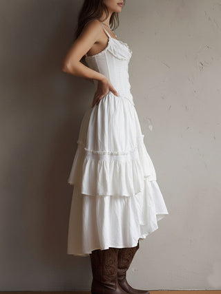 RETRO | BOHO TIERED MIDI DRESS FOR WOMEN