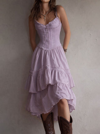 RETRO | BOHO TIERED MIDI DRESS FOR WOMEN