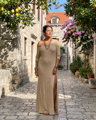 ASTERELLE | ONE SHOULDER MIDI DRESS FOR WOMEN