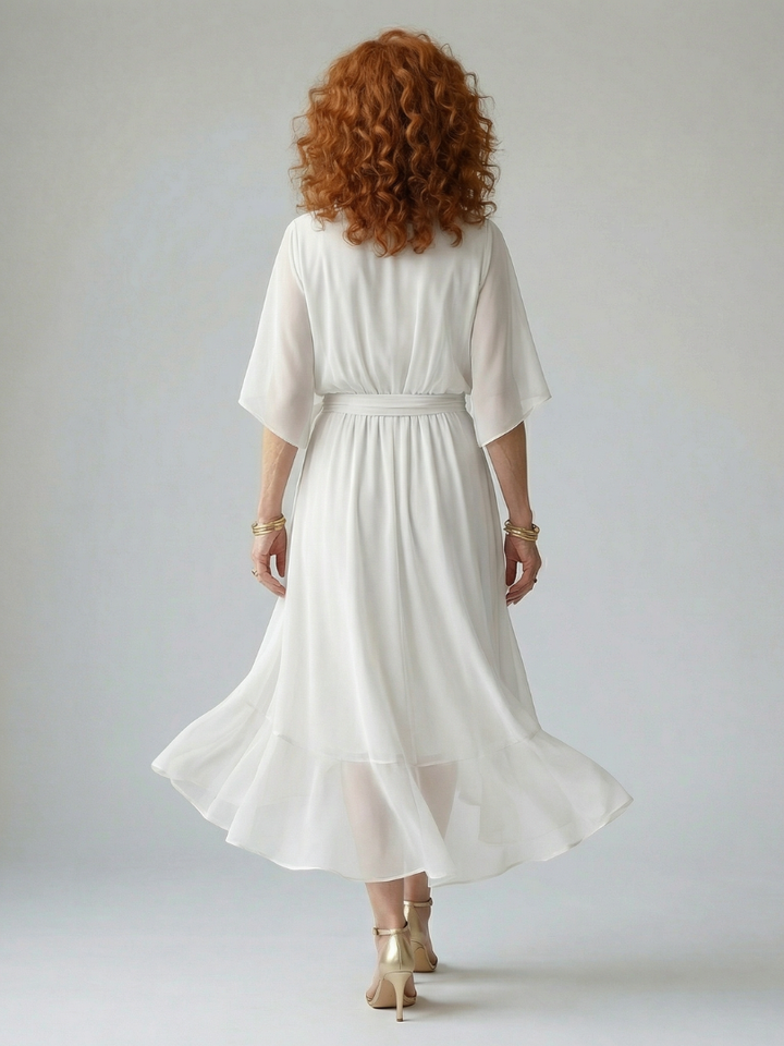 ELRIC | LIGHT DRAPE MIDI DRESS FOR WOMEN