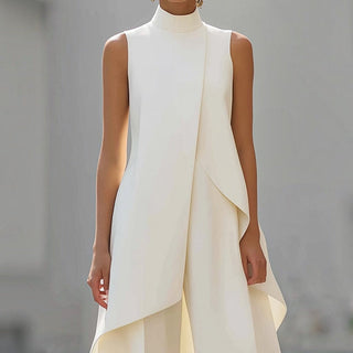 VALENTINA | HIGH-NECK DRAPED JUMPSUIT FOR WOMEN