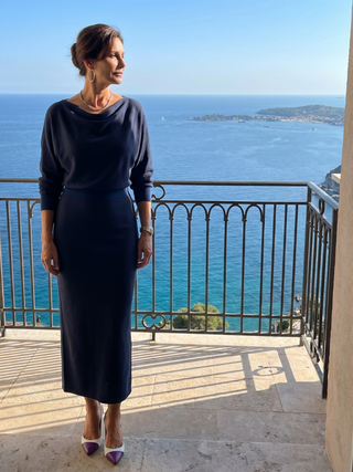 ROMY | DRAPED NECKLINE MIDI DRESS FOR WOMEN
