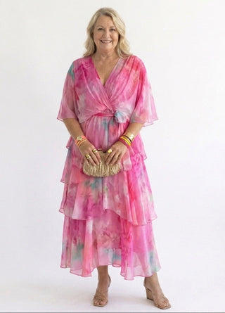 VIOLET | GRACE LAYERED FLORAL DRESS FOR WOMEN