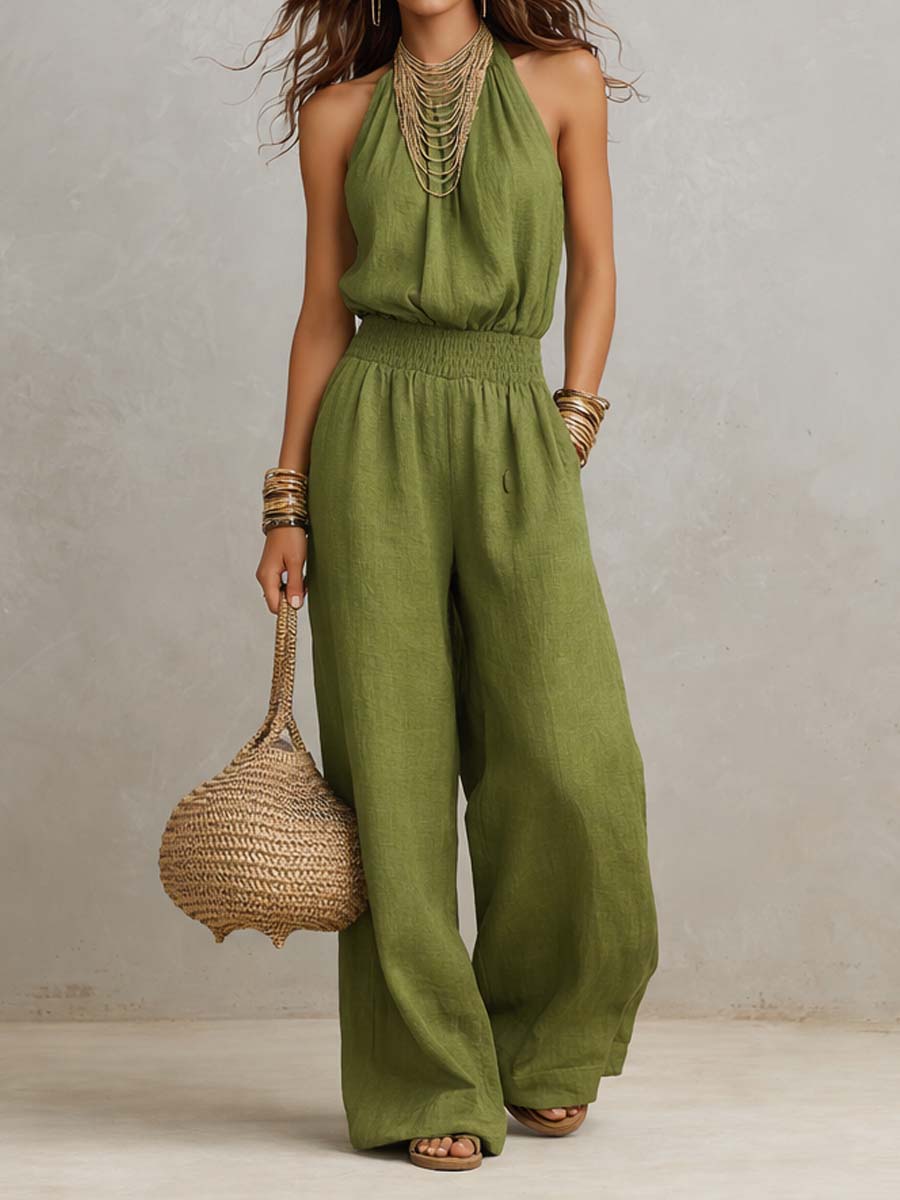 VALERIA | HALTER NECK WIDE-LEG SET FOR WOMEN