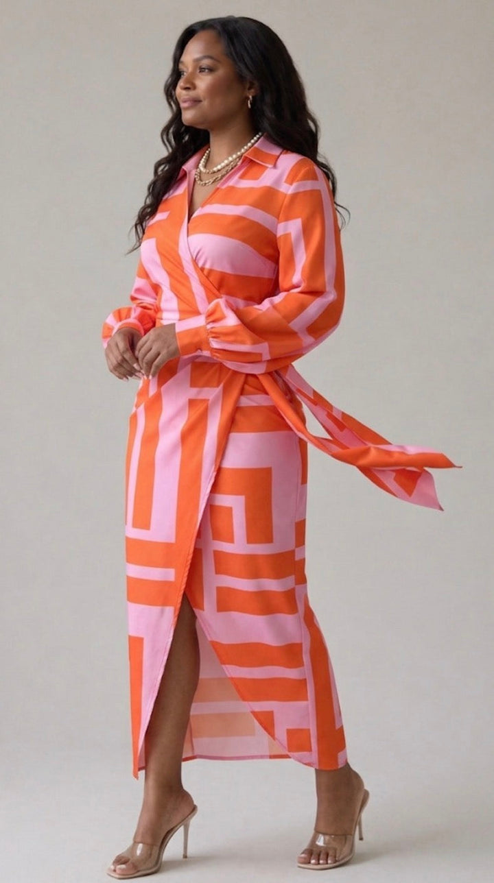 VIOLET | GRACE PRINTED WRAP DRESS FOR WOMEN