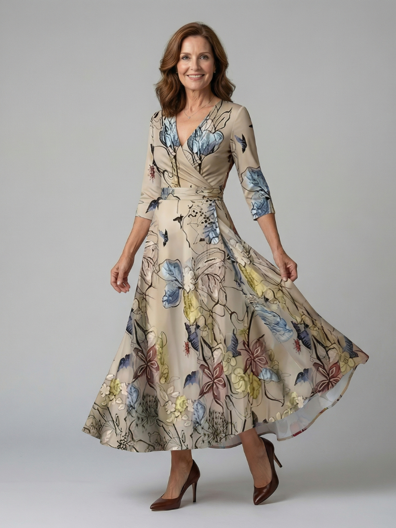 ILONA | FLORAL WRAP MAXI DRESS FOR WOMEN