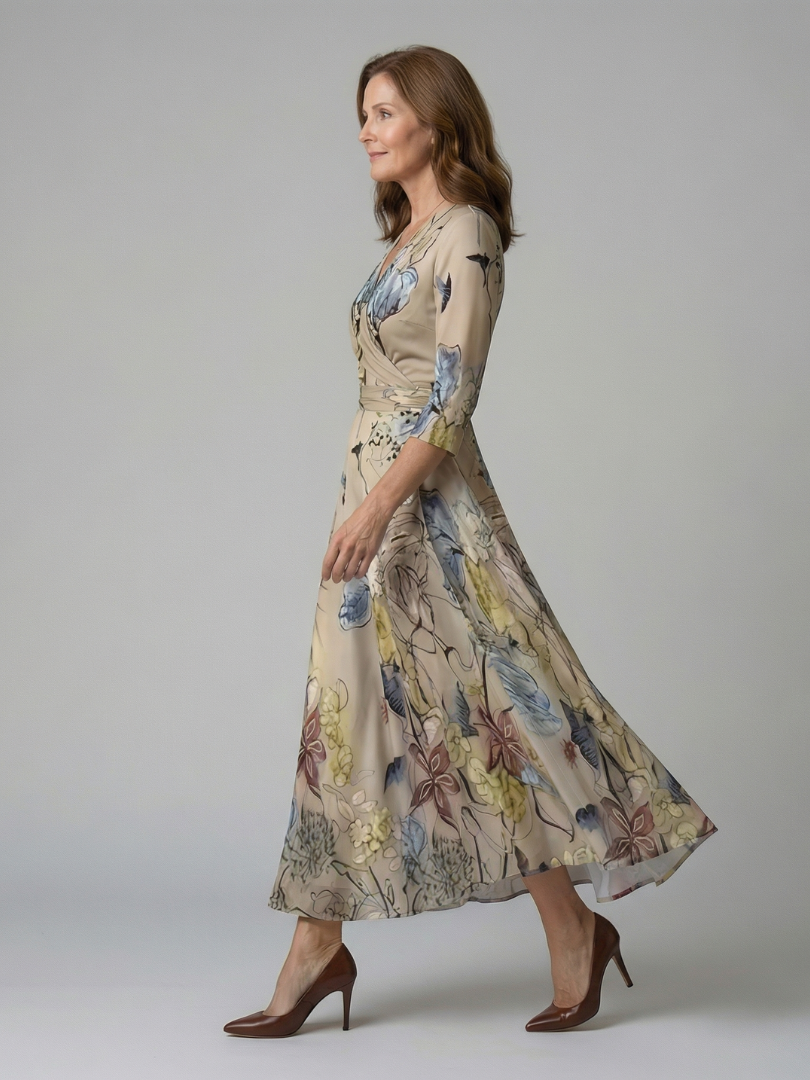 ILONA | FLORAL WRAP MAXI DRESS FOR WOMEN