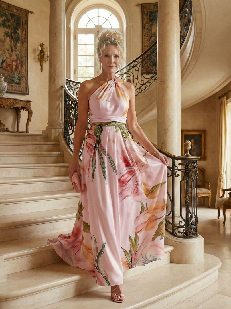 AMIEL | LIGHT FLORAL MAXI DRESS FOR WOMEN