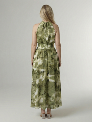 SYLIN | GATHERED HALTER MIDI DRESS FOR WOMEN