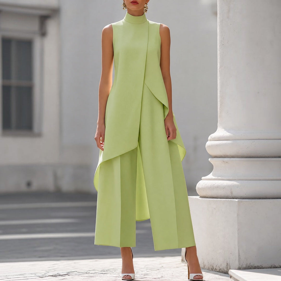 VALENTINA | HIGH-NECK DRAPED JUMPSUIT FOR WOMEN