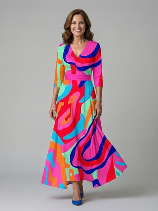 ILONA | FLORAL WRAP MAXI DRESS FOR WOMEN