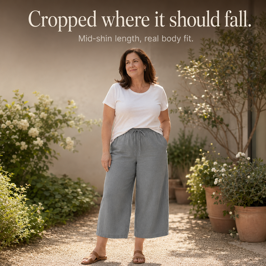 CALMARA | CROPPED WIDE-LEG DRAWSTRING PANTS FOR WOMEN