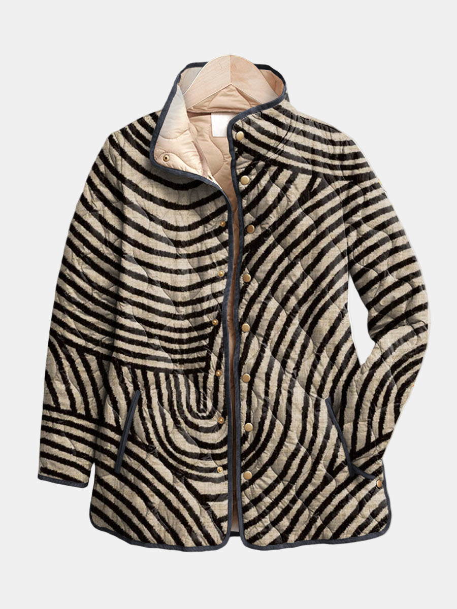 INAYA | RETRO HAND-DRAWN QUILTED JACKET FOR WOMEN