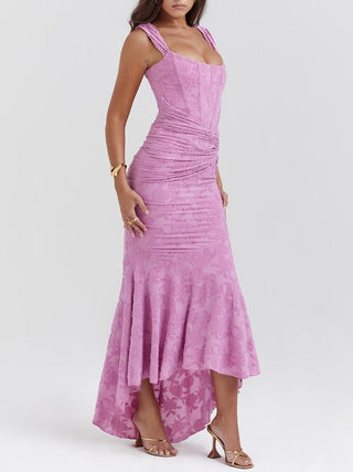 LINNEA | LACE FISHTAIL MIDI DRESS FOR WOMEN