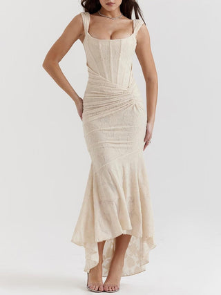 LINNEA | LACE FISHTAIL MIDI DRESS FOR WOMEN