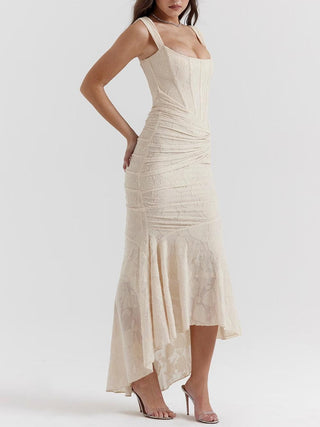 LINNEA | LACE FISHTAIL MIDI DRESS FOR WOMEN