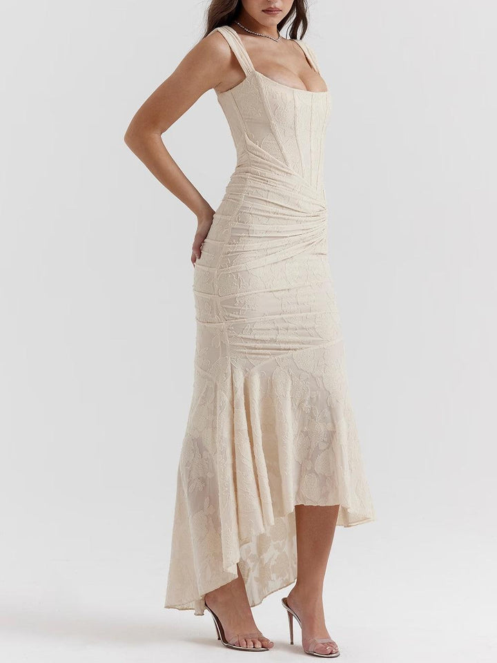 LINNEA | LACE FISHTAIL MIDI DRESS FOR WOMEN