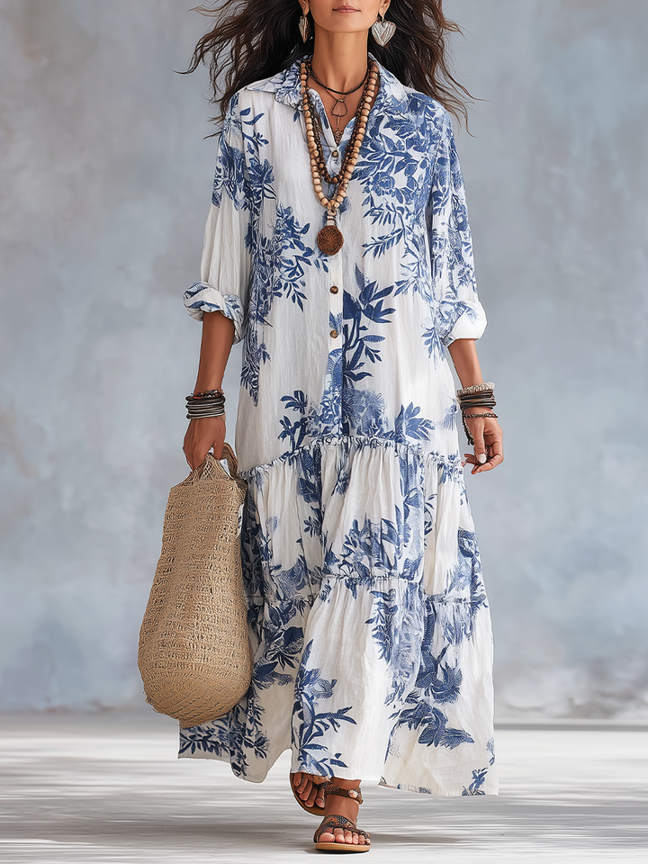 AVELINE | FLORAL TIERED MAXI DRESS FOR WOMEN