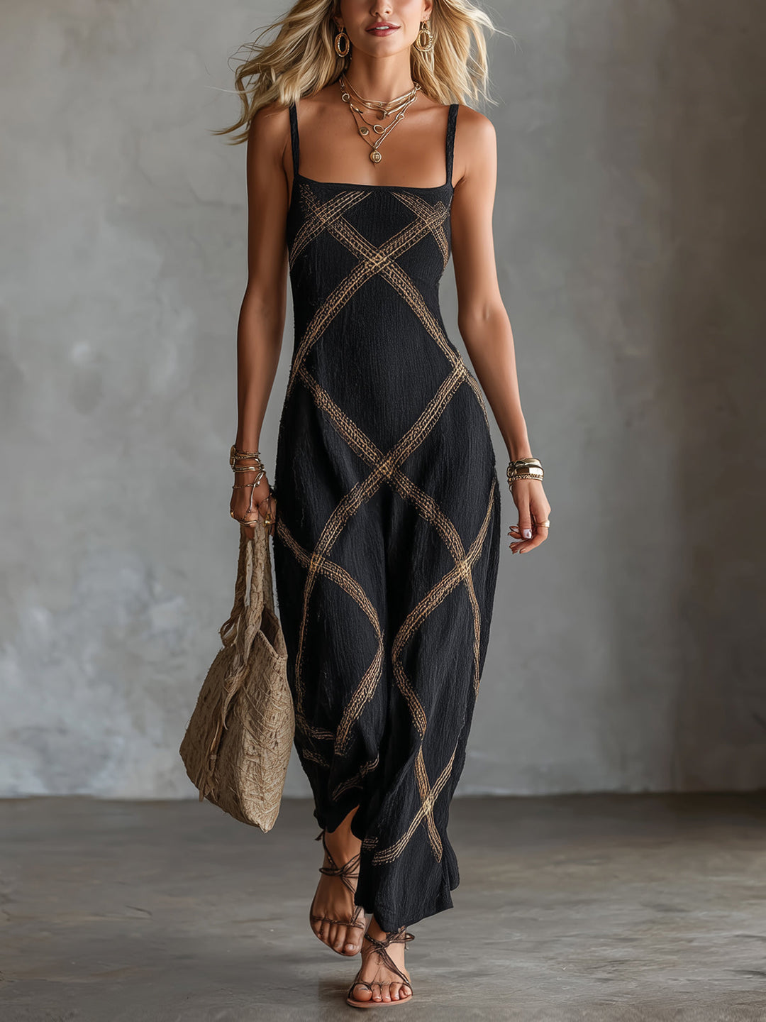 RENEE | GEOMETRIC PRINT MAXI DRESS FOR WOMEN