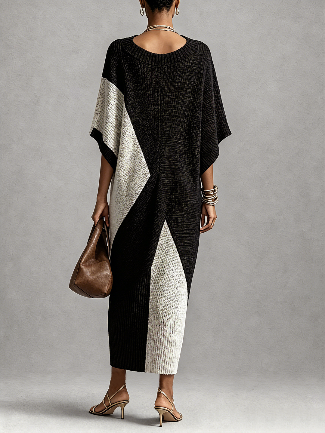 RENATA | EBONY IVORY MIDI DRESS FOR WOMEN