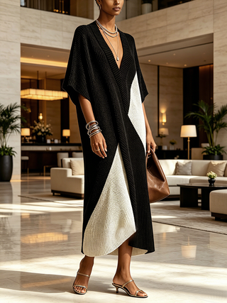 RENATA | EBONY IVORY MIDI DRESS FOR WOMEN