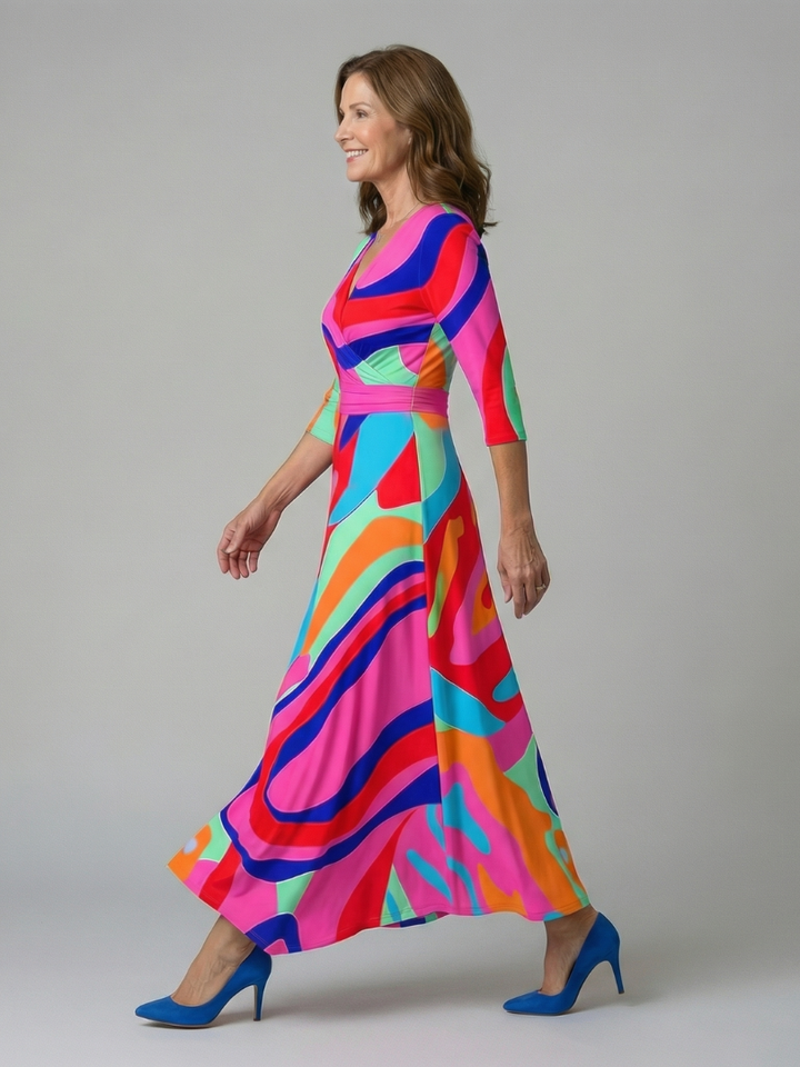 ILONA | FLORAL WRAP MAXI DRESS FOR WOMEN