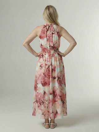 SYLIN | GATHERED HALTER MIDI DRESS FOR WOMEN