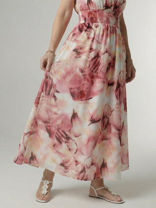 SYLIN | GATHERED HALTER MIDI DRESS FOR WOMEN