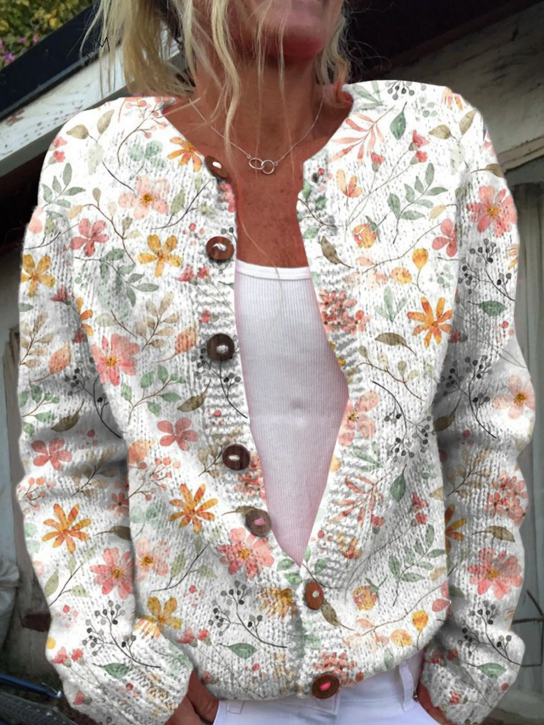 YOLANDE | VINTAGE FLORAL PRINT SWEATER FOR WOMEN