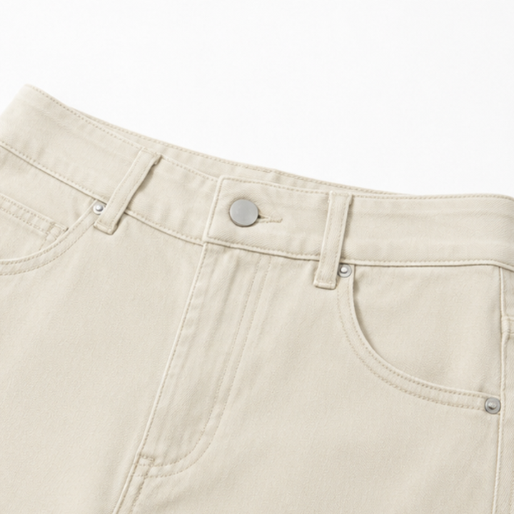 CROPELLE | STITCH CROPPED STRAIGHT PANTS FOR WOMEN