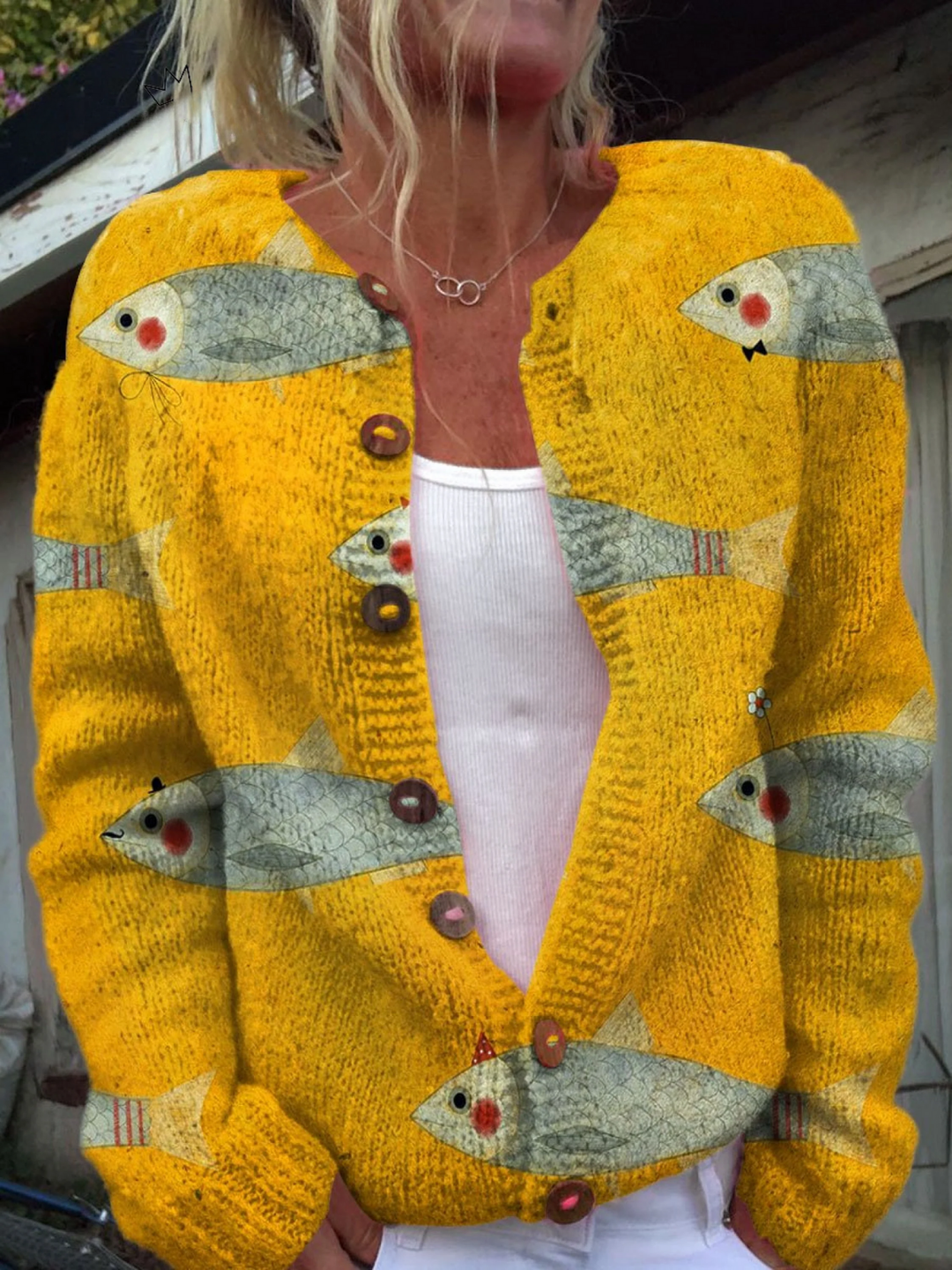 NANNA | VINTAGE PRINT CARDIGAN SWEATER FOR WOMEN