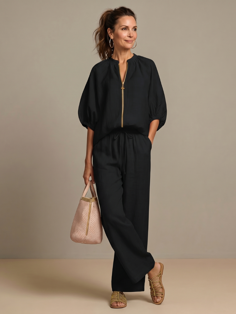NATALIA | BLOUSON WIDE LEG SET FOR WOMEN